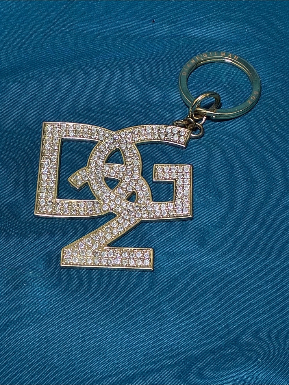 DG2 by Diane Gilman Gold Crystal Logo Keyring